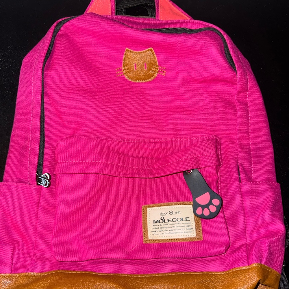Pink and Brown Molecole Cat Backpack